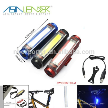 100% Éclairage 50% Éclairage et clignotant 3.7V Li-ion Batterie Alimentation Aluminium 3w Cob Seatpost Lumière LED clignotant pour vélo